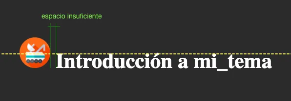 alineación del título